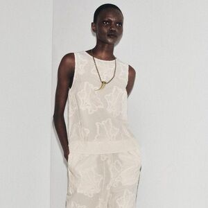 Zara Cream Textured Top — part of a matching set